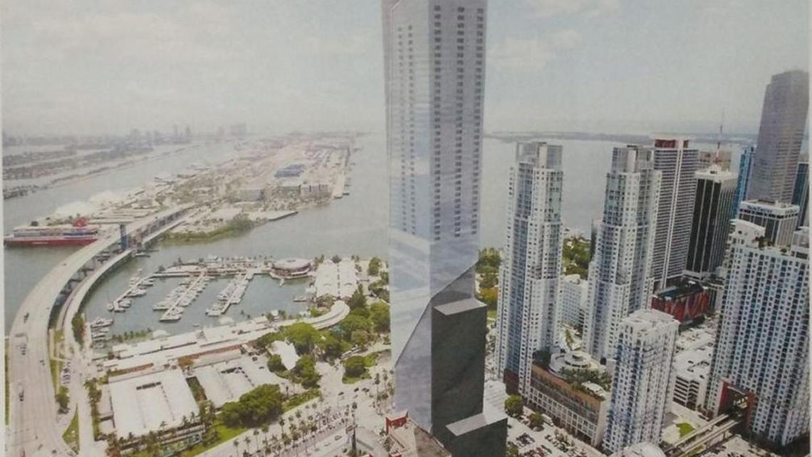 A rendering of the 77-story tower planned for downtown Miami