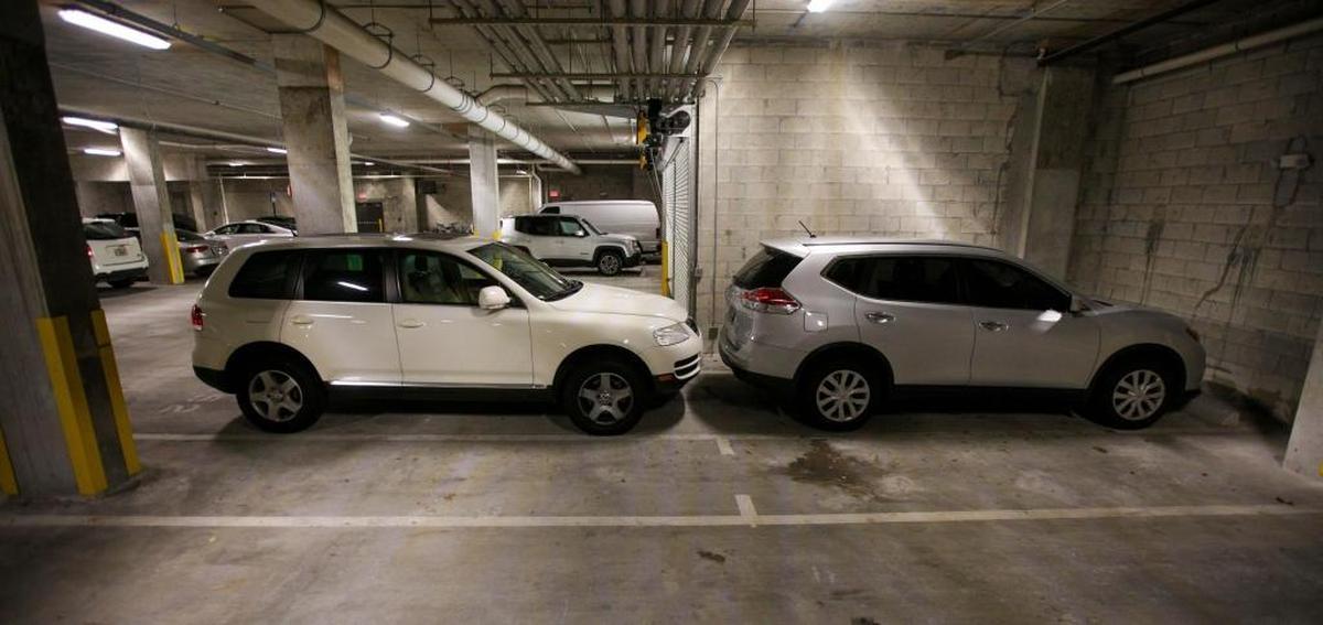 Club Prado Luxury Apartments at 950 SW 57th Ave. in West Miami allows tandem parking: Two cars can park in the same parking spot to conserve space at the Club Prado Parking Garage.