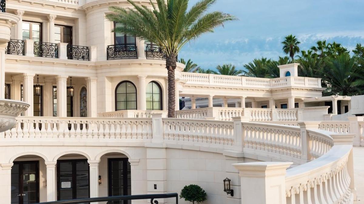 The exterior of the Hillsboro Beach mansion listed for $159 million.