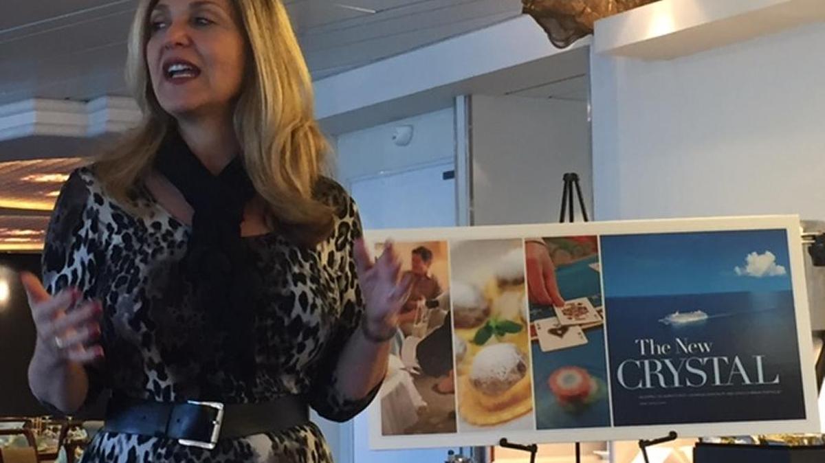 Crystal Cruises President Edie Rodriguez at a press event Wednesday.