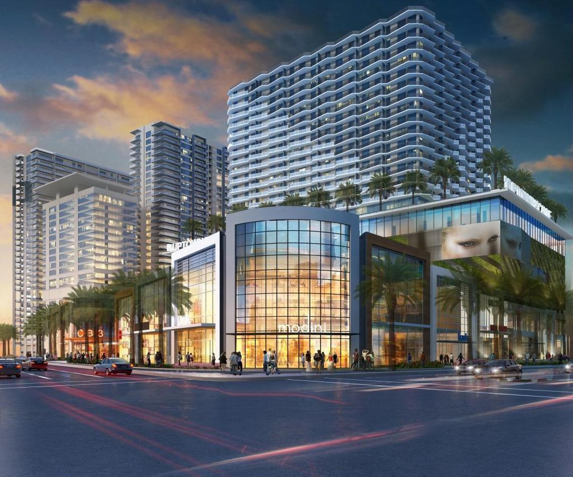 Rendering of CK Privé Group’s Uptown Biscayne mixed-use project in North Miami Beach. The project will occupy the northeast corner of the intersection of Biscayne Boulevard and 163rd Street.