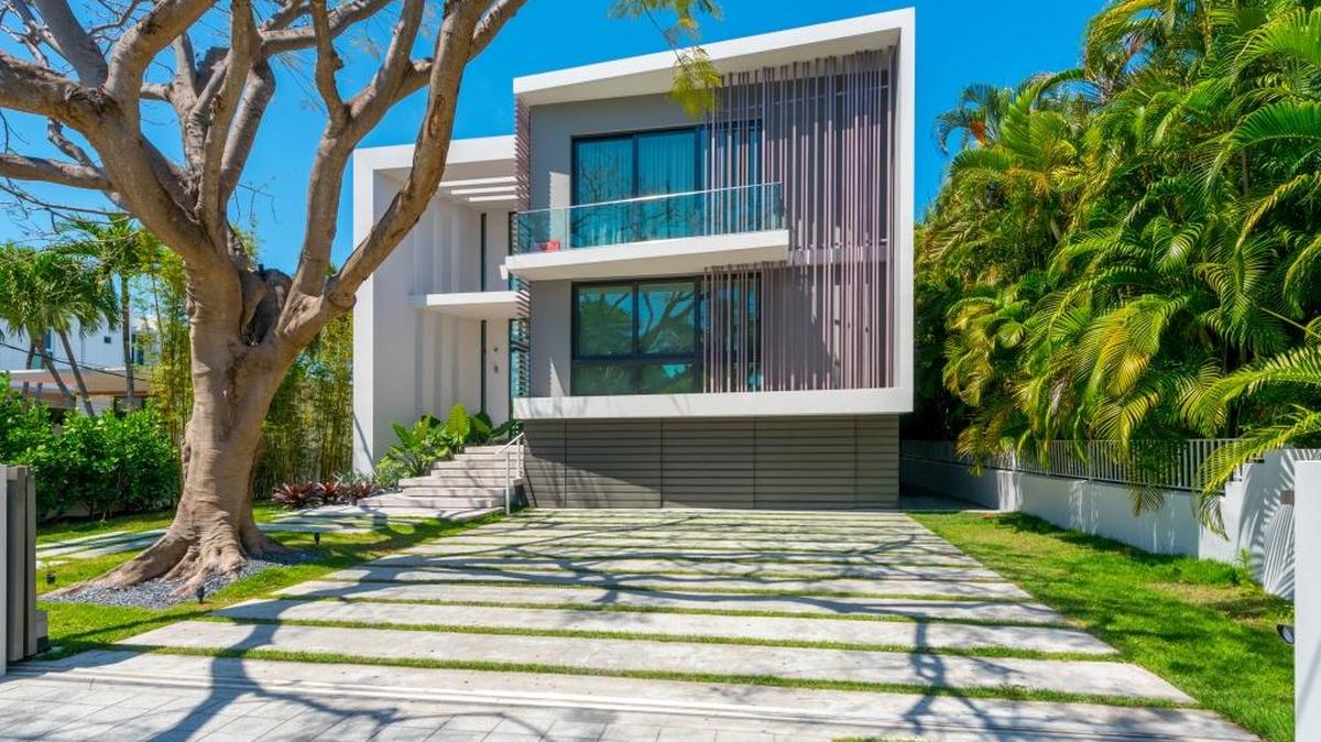The $13.6 million home that sold on Hibiscus Island in Miami Beach Friday. The home, at 151 North Hibiscus Drive, is the most expensive new house ever sold on the island.