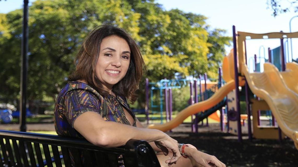 Realtor Ines Hegedus-Garcia at the El Portal city park.