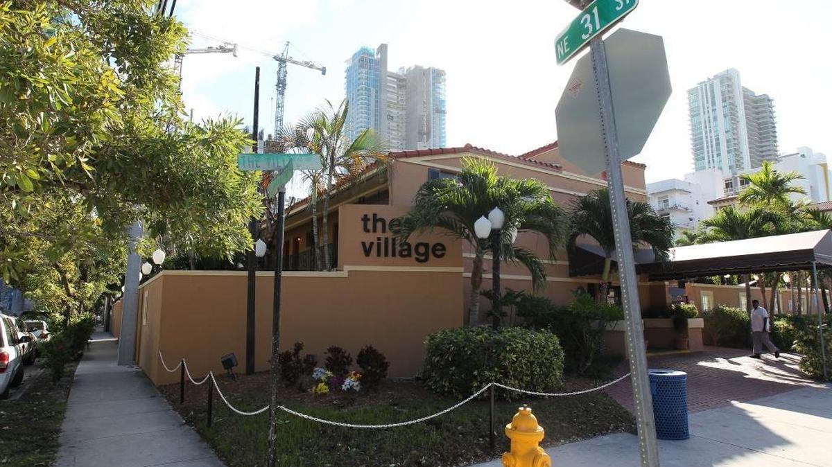 The soon-to-be-sold drug rehabilitation center, Village South, sits surrounded by condo towers in Miami’s booming Edgewater neighborhood.