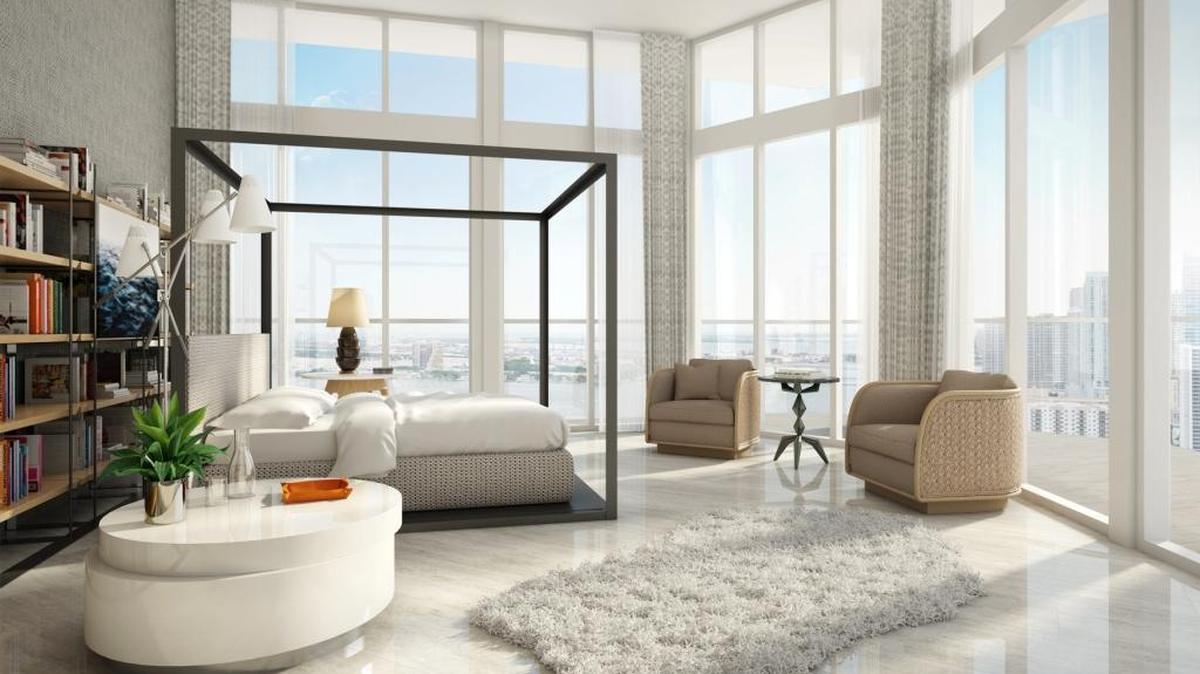 
A bedroom at the Biscayne Beach penthouse in Edgewater that sold for $8.6 million.
