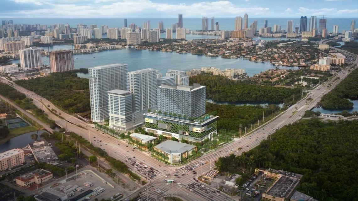 Rendering of CK Privé Group’s Uptown Biscayne mixed-use project in North Miami Beach. The project will occupy the northeast corner of the intersection of Biscayne Boulevard and 163rd Street.