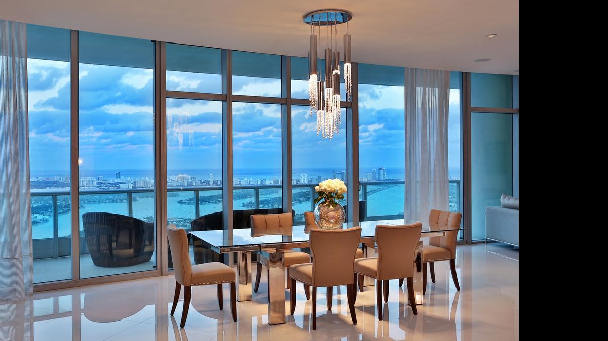 
The view from Kevin Durant’s $3.15 million downtown penthouse at 900 Biscayne Boulevard.
