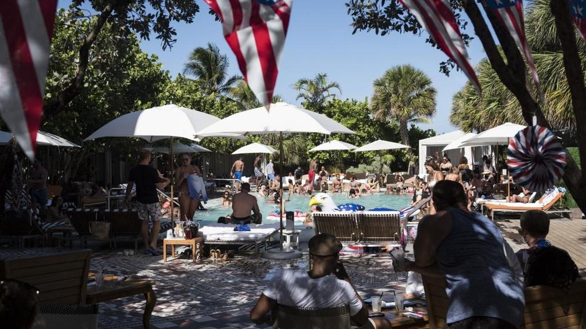 SLS Hyde Beach Hotel hosts a pre-Fourth of July pool party at SLS South Beach Hyde Beach on Monday, July 3, 2017.