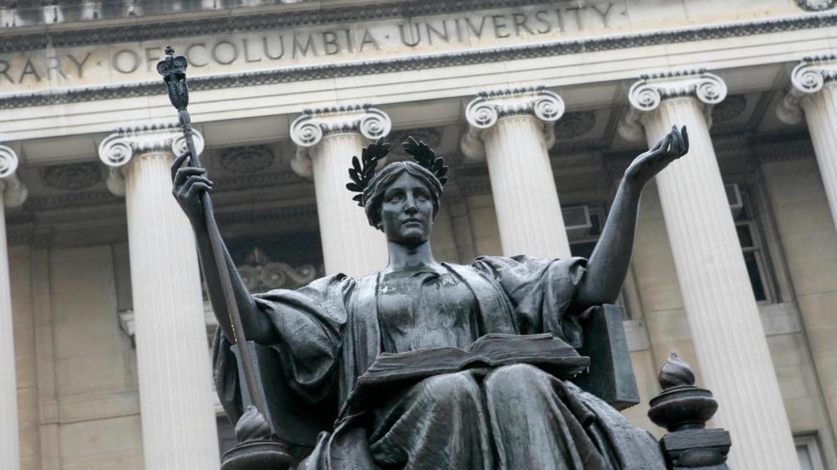 This Oct. 10, 2007 file photo, shows the statue of Alma Mater on the campus of Columbia University in New York City.
