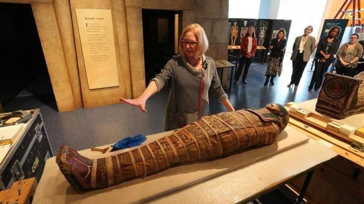 Conservator Mimi Leveque shows off a 2,300-year-old mummy at the Museum of Discovery and Science in Fort Lauderdale on Feb. 1. 2017. The museum was one of the cultural organizations that helped Broward County generate more than $400 million in the 2015 fiscal year.