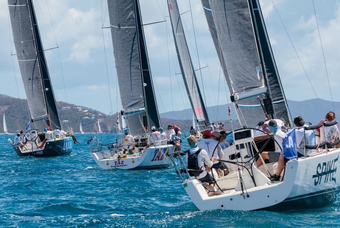 A team of racers during the BVI Spring Regatta and Sailing Festival in late March. The race was the first major international event to take place in the British Virgin Islands post-hurricanes.