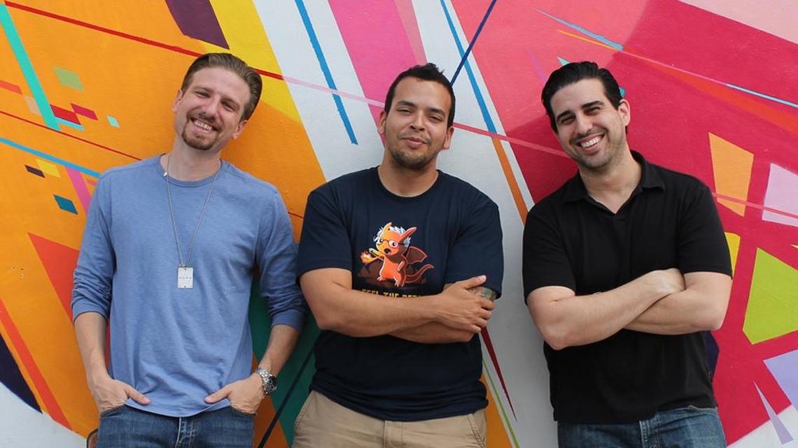 Will Weinraub, left, founded Miami tech startup LiveNinja with Alfonso Martinez and Emilio Cueto.