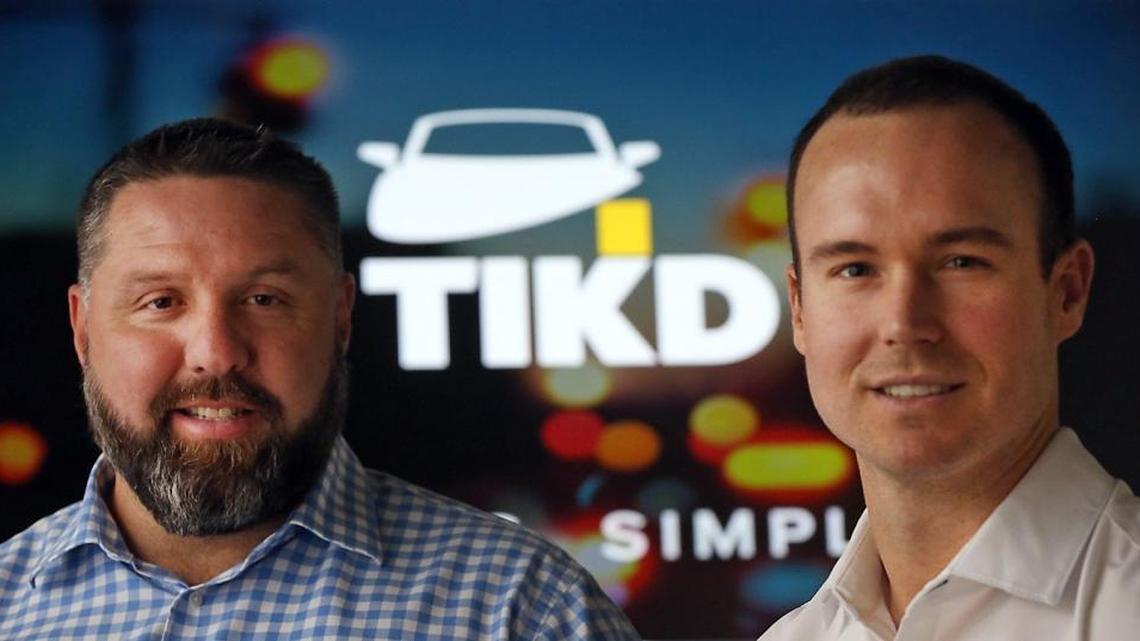 Christopher Riley, CEO and founder of TIKD, and Tim Berthold, COO, are shown at their offices in Coral Gables. TIKD is a tech startup that will fight traffic tickets and offer a no-points guarantee.