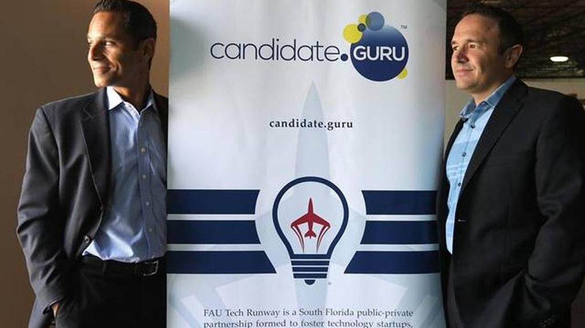 Chris Daniels, left, is CEO of Candidate.Guru. At right is co-founder Steve Carter.
