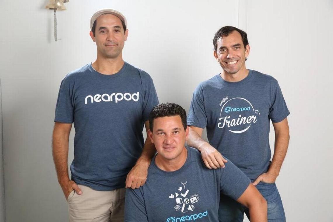 Guido Kovalskys, Felipe Sommer and Emiliano Abramzon founded and ran Nearpod, an education-technology company based in Aventura. Photo courtesy of Nearpod