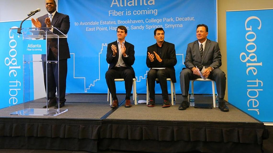 Atlanta officials and Google Fiber officials announced announce the launch of Google Fiber in Atlanta last year, along with plans for Charlotte, Raleigh-Durham and Nashville, but not Miami.