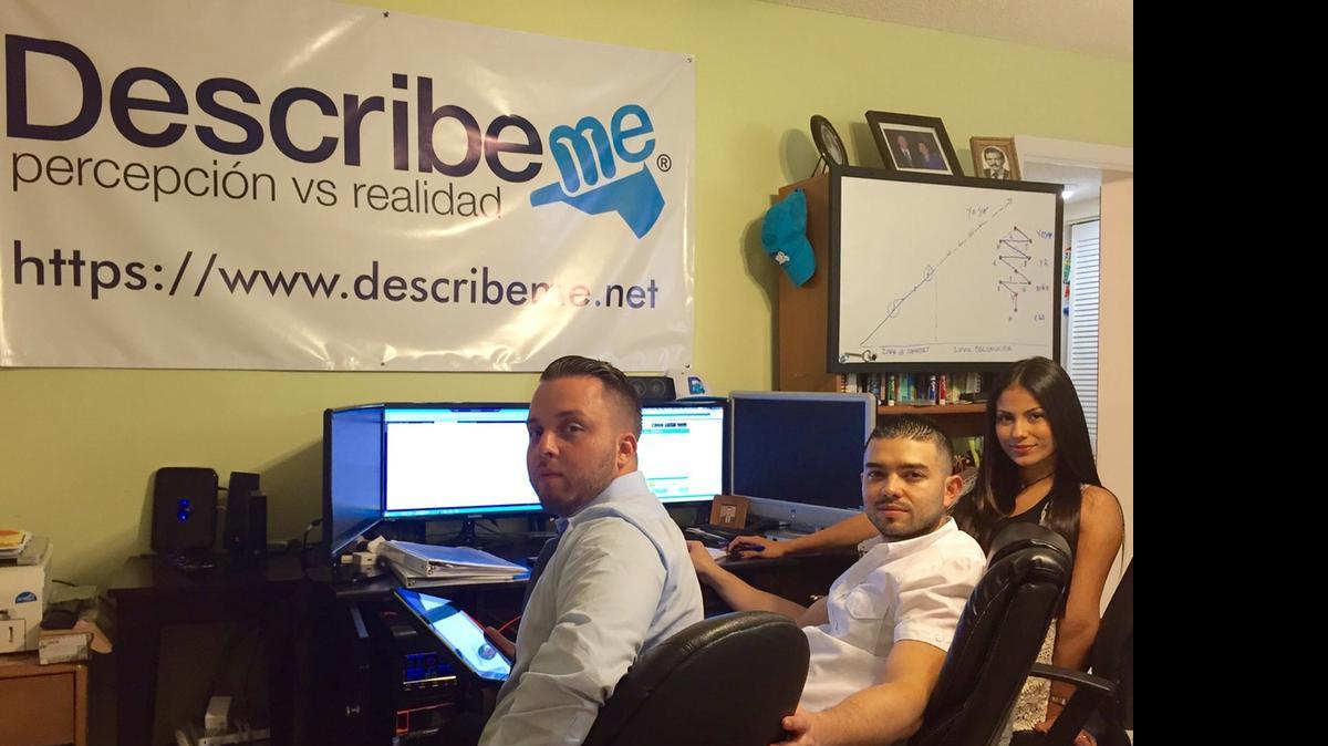 
Juan Pablo Hernandez, Saul Jaramillo and Sindy Arenas brainstorm ideas to enhance the DescribeMe app.
