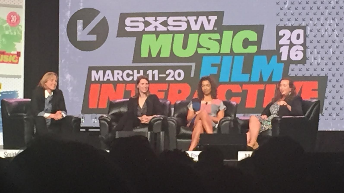 From left, Megan Smith, U.S. CTO, Elephant in the Valley co-author Trae Vassallo, Laura Weidman Powers, CEO of Code2040, and Michele Madansky, also co-author of Elephant in the Valley take on the issue of diversity at South By Southwest.