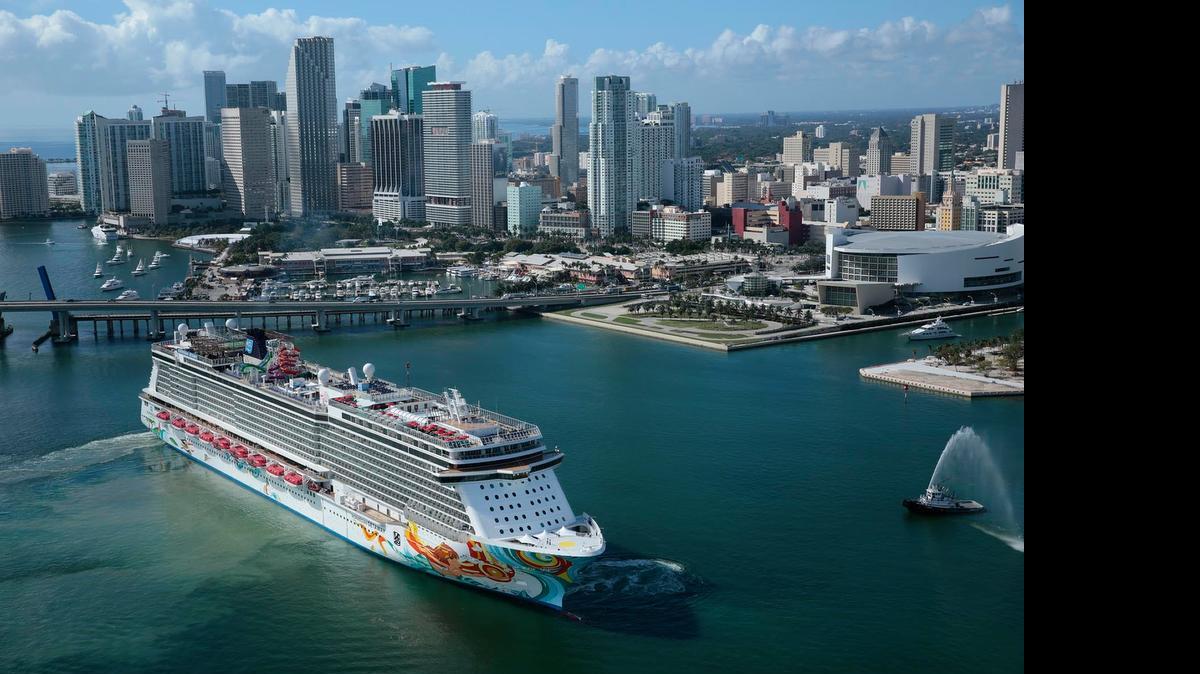 
Norwegian Getaway is shown at its home port in Miami.
