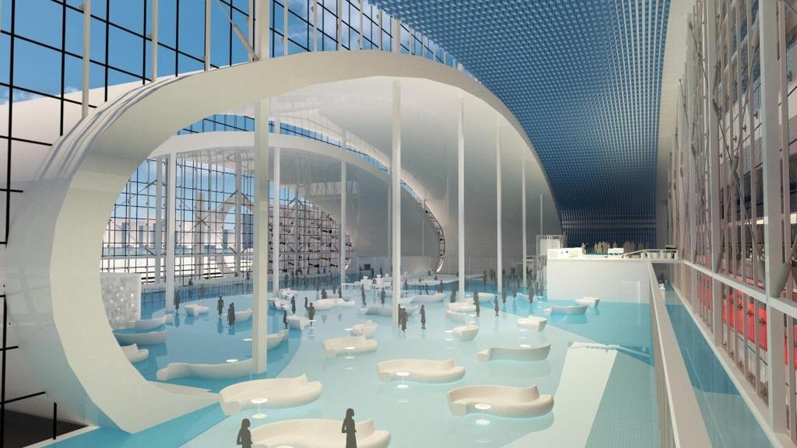 Interior rendering of Norwegian Cruise Line Holdings’ new terminal at PortMiami.