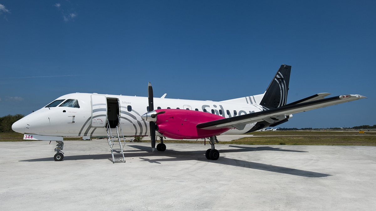 Silver Airways’ 34-seat Saab aircraft. The Fort-Lauderdale based airline announced Friday it is resuming non-stop service to Nassau.