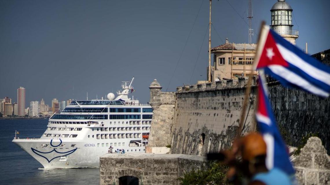 In this May 2, 2016 file photo, Carnival's Fathom cruise line ship Adonia arrives from Miami in Havana, Cuba. The Cuban itinerary, with its educational and cultural experiences, is not a typical cruise vacation, and feedback from passengers and travel agents about the Fathom's first few trips has been slightly mixed.