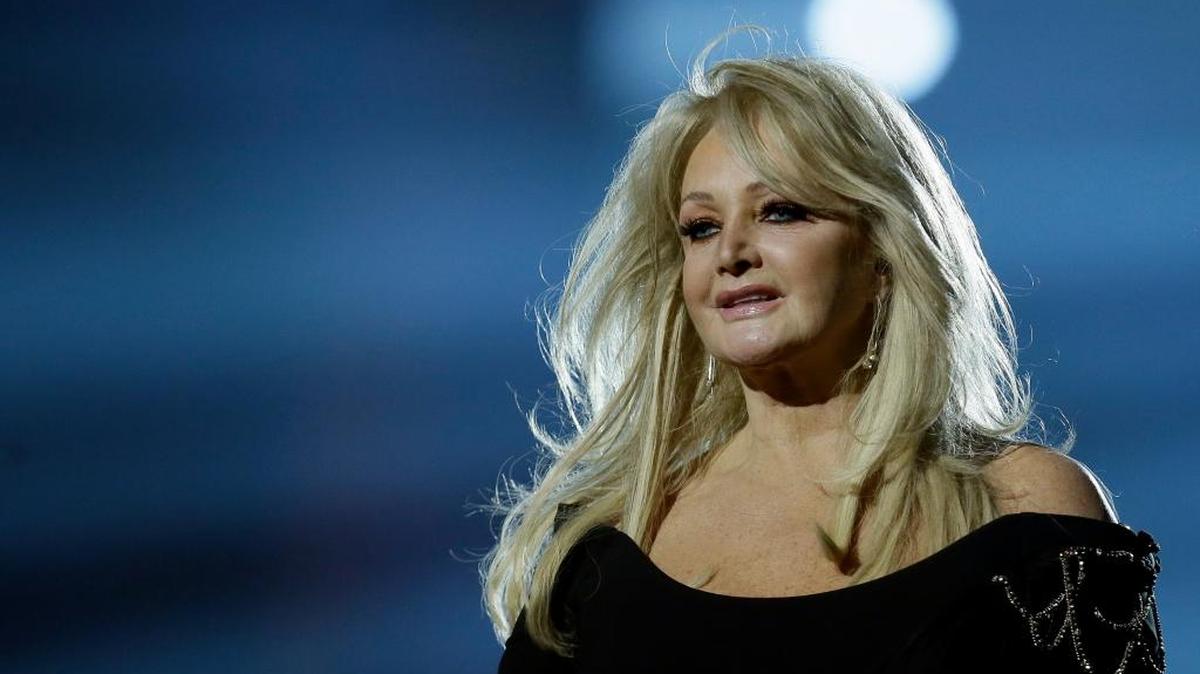 In this May 17, 2013, file photo, Bonnie Tyler performs her song ‘Believe in Me’ during a rehearsal for the final of the Eurovision Song Contest at the Malmo Arena in Malmo, Sweden. Royal Caribbean announced on Aug. 16, 2017, that Tyler will perform her hit, ‘Total Eclipse of the Heart,’ at sea on the day of the total eclipse Monday during a ‘Total Eclipse Cruise.’