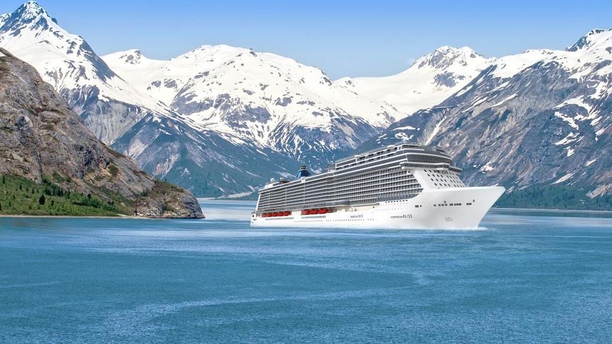 Rendering of the 4,000-passenger Norwegian Bliss, the first cruise ship custom-built to sail in Alaska.