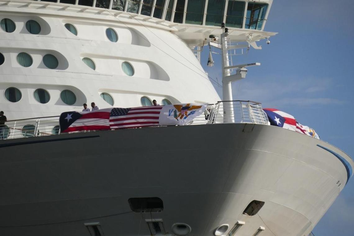 Royal Caribbean’s Adventure of the Seas sails into Port Everglades, Tuesday morning, Oct. 3, 2017 after picking up more than 3,000 evacuees in Puerto Rico, St. Thomas and St. Croix.
