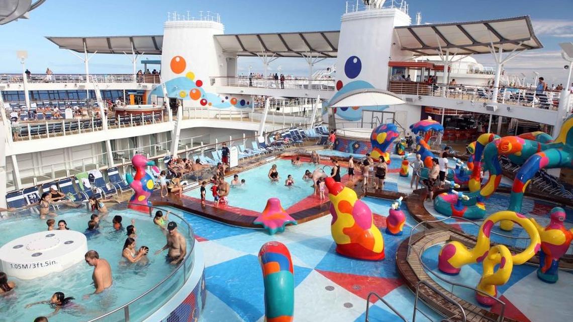 Royal Caribbean International's Oasis of the Seas’ H2O Kid's Zone swimming pools and activity area. The ship is the first in the line’s fleet to get lifeguards this February.