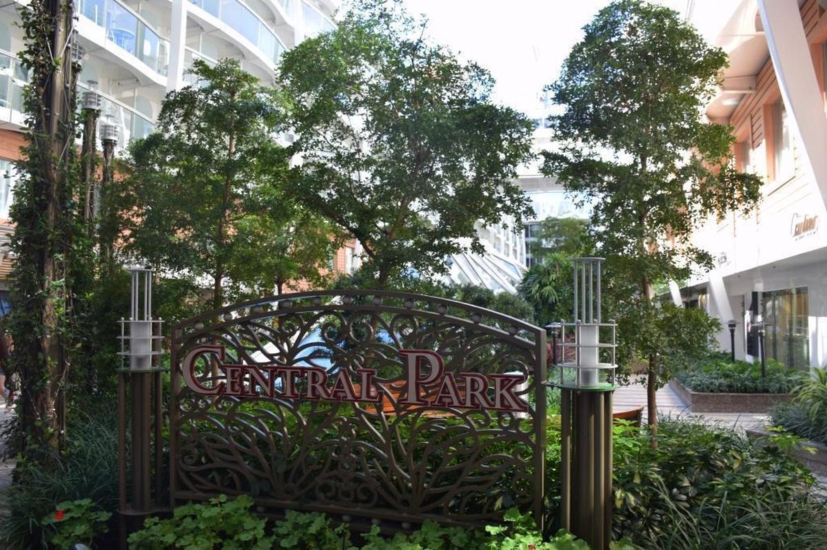 The Central Park neighborhood on deck eight of Royal Caribbean International’s Harmony of the Seas.