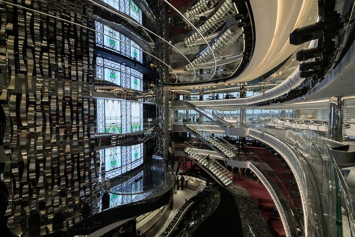 The atrium on the MSC Seaside.