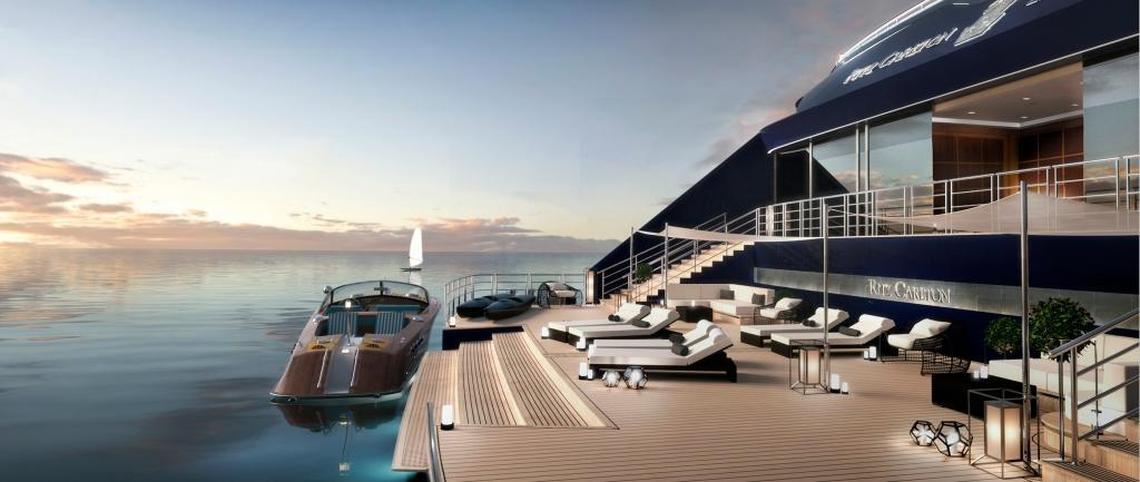 Rendering of the marina on a Ritz-Carlton Yacht Collection yacht.