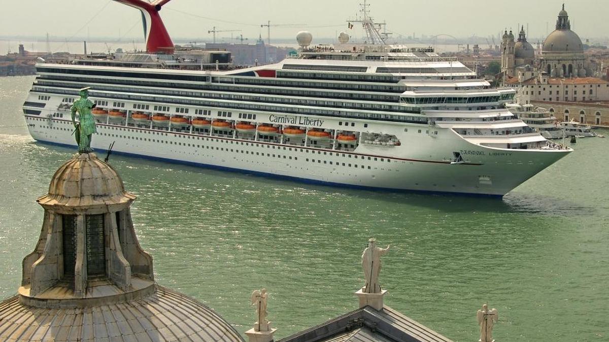 
The Carnival Liberty cruises down the Grand Canal in Venice, Italy, in 2006.
