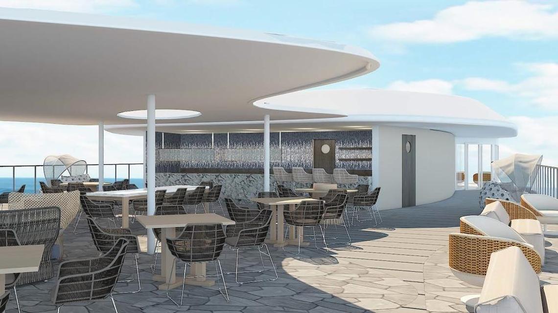 Ocean Grill, a casual dining space on Celebrity Flora.