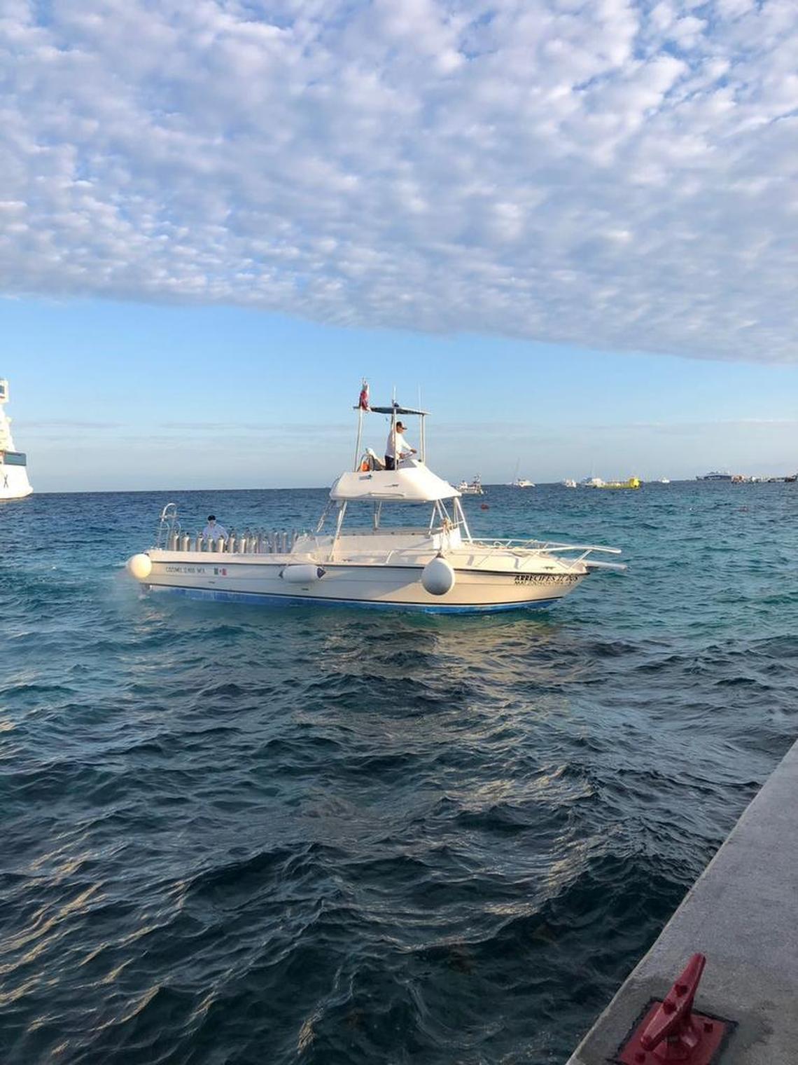 The dive boat that sank off the coast of Cozumel with 10 cruise ship passengers aboard on Jan. 3, 2018.