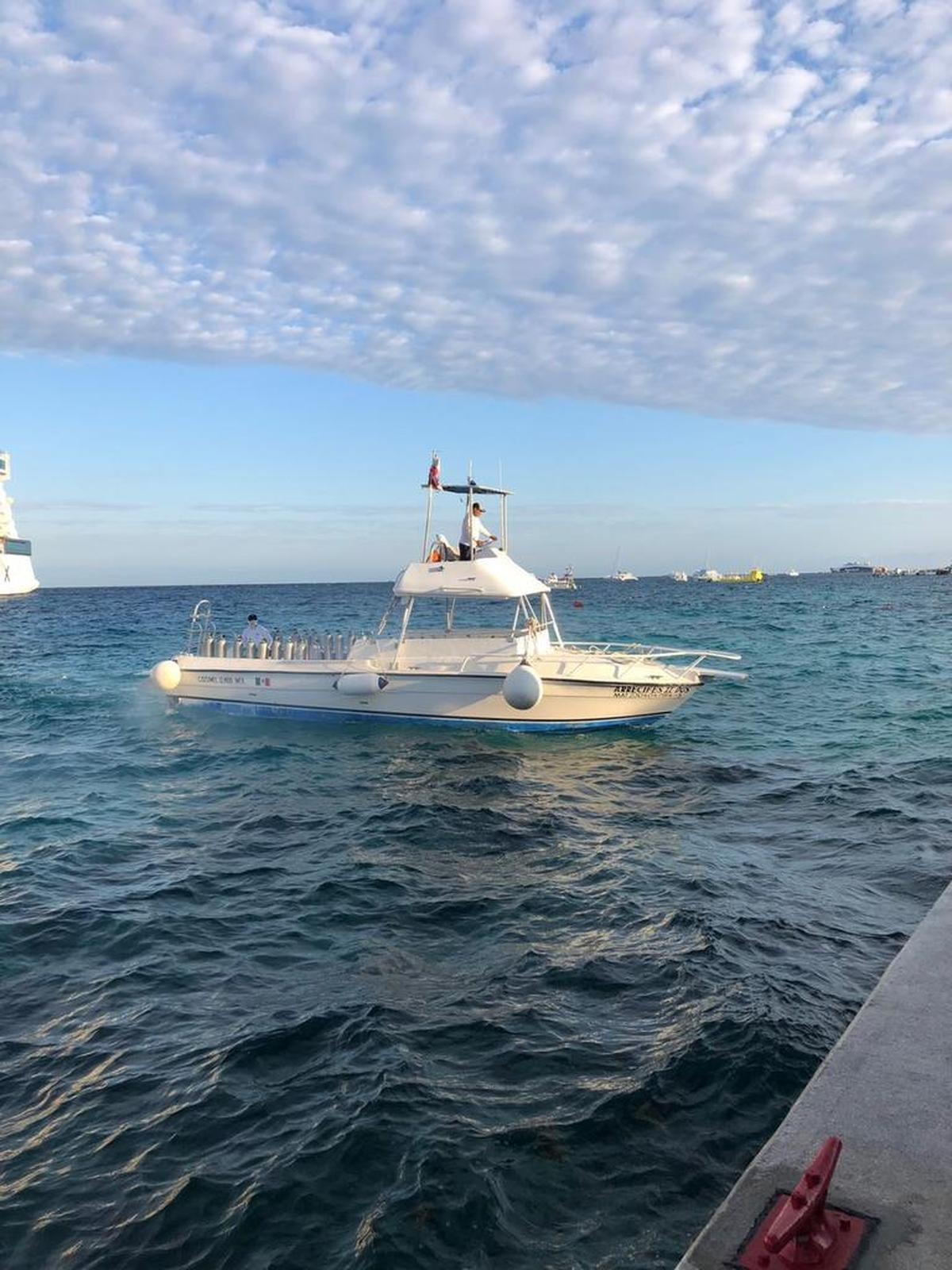 The dive boat that sank off the coast of Cozumel with 10 cruise ship passengers aboard on Jan. 3, 2018.