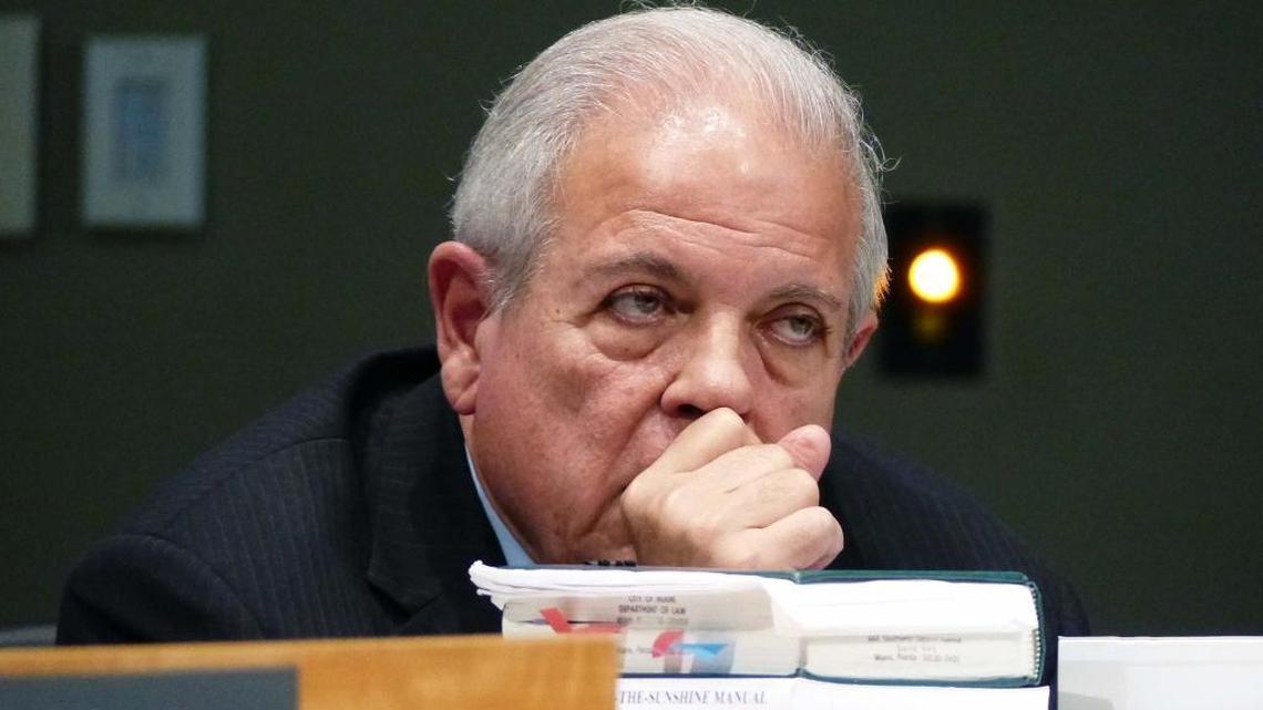 City of Miami Mayor Tomás Regalado at the Jan. 12 city commission meeting. He is sponsoring a proposed ordinance that would allow Miami to ban short-term rentals in a substantial portion of its neighborhoods and introduce a number of strict regulations for short-term rental owners in legal areas.