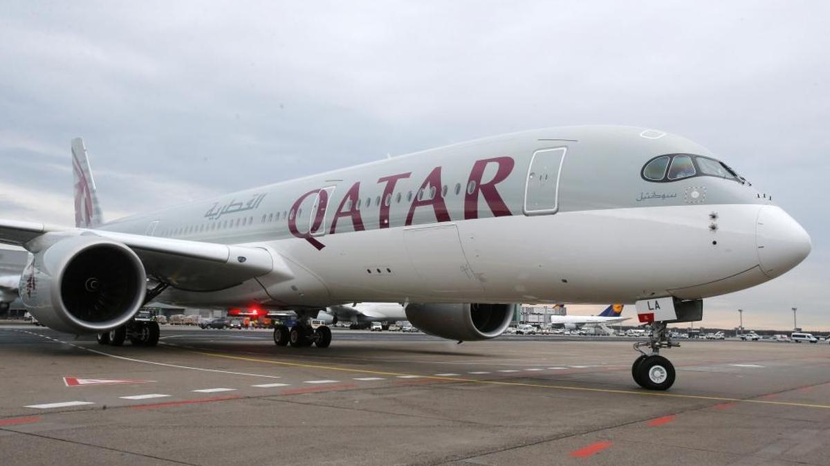 - In this Jan. 15, 2015, file photo, a new Qatar Airways Airbus A350 approaches the gate at the airport in Frankfurt, Germany. Qatar Airways joined two other major long-haul Gulf carriers on Thursday, July 6, 2017 in getting off a U.S. ban on laptops and large electronics in airplane cabins, despite facing logistical challenges amid the country's diplomatic dispute with several Arab nations. (AP Photo/Michael Probst, File)