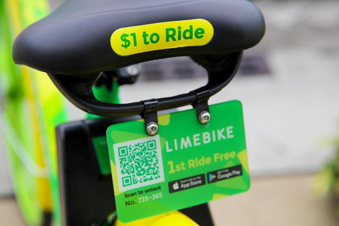 Lime Bikes first rides are free, and you can find one near the Miami Shores Business District area along NE 2nd Avenue between North Miami and Wynwood. October 25, 2017.