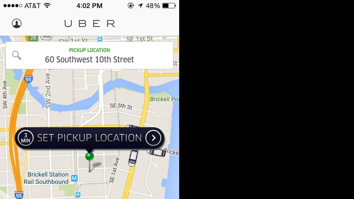 
The Uber app open on a smart phone.
