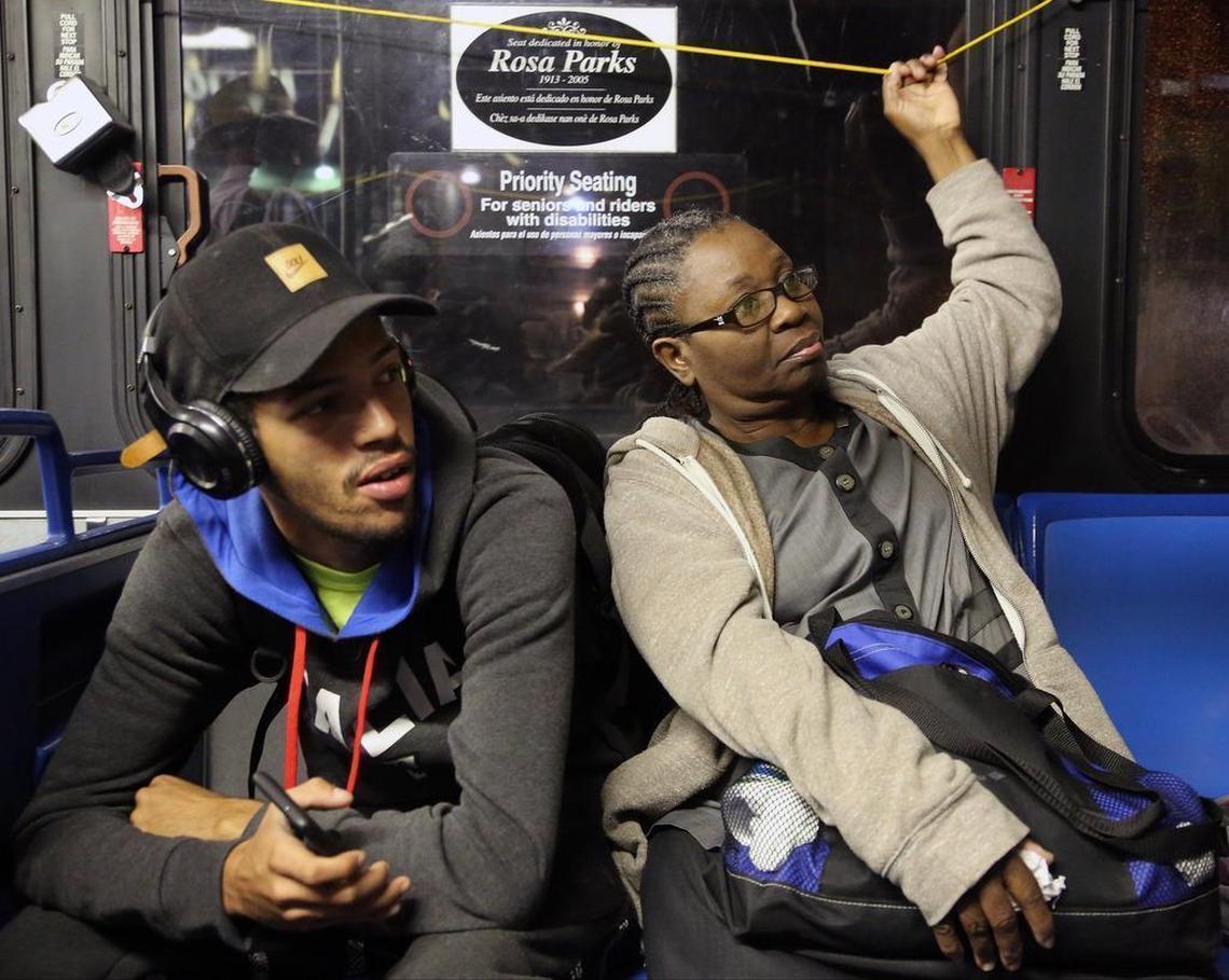 Fontainebleau housekeeper Odelie Paret, right, is one of 43,000 workers employed on Miami Beach who commute there every day.