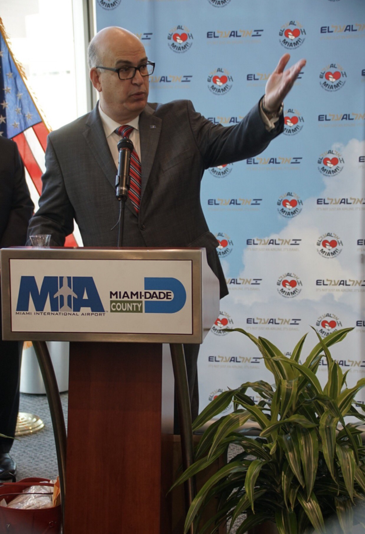 MIA airport director Emilio Gonzalez says the airport has been working “literally for years” to bring El Al flights back at a press conference at the airport on Wednesday, November 1.