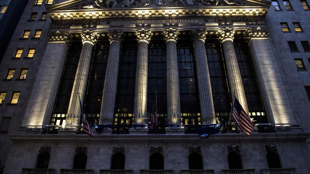 The exterior of the New York Stock Exchange after the closing bell on Tuesday, Nov. 20. The stock markets gains for 2018 were erased on Tuesday as a sell-off led by giant technology stocks continued. The renewed declines in the United States came after drops in Asia and Europe.