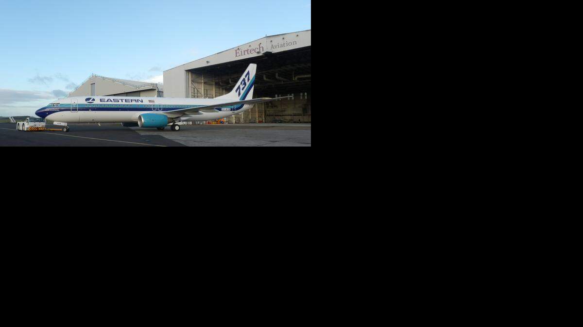 
The first aircraft belonging to Eastern Air Lines Group is shown in Ireland after being painted; it will be delivered to Miami soon, the company says.
