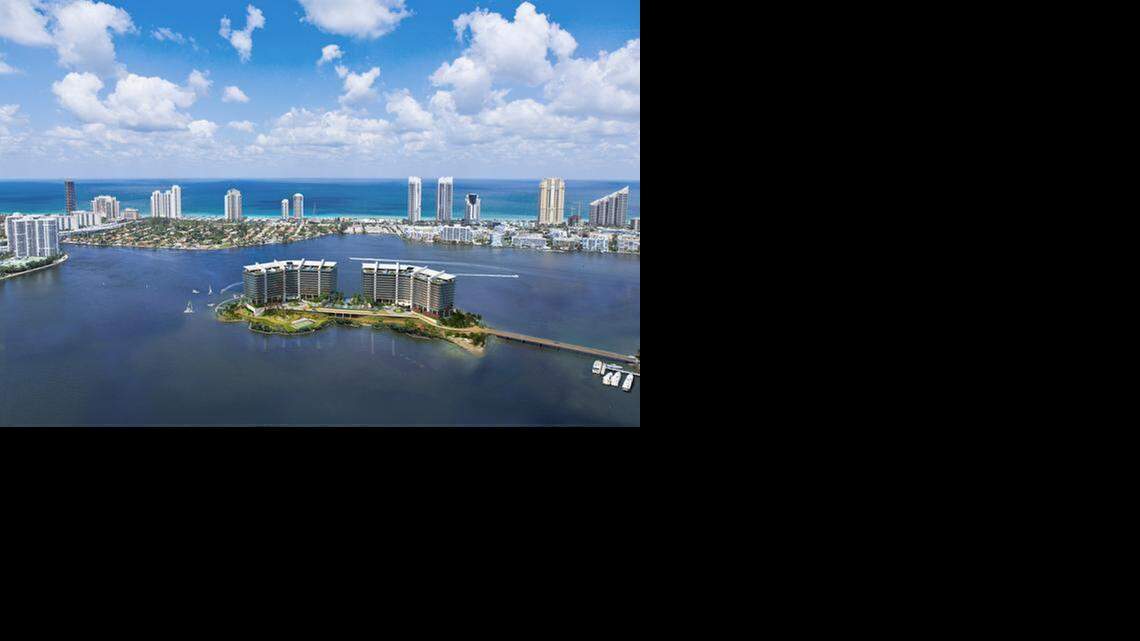 
Rendering of the Privé at Island Estates condominium project on the north island of Island Estates in Aventura.
