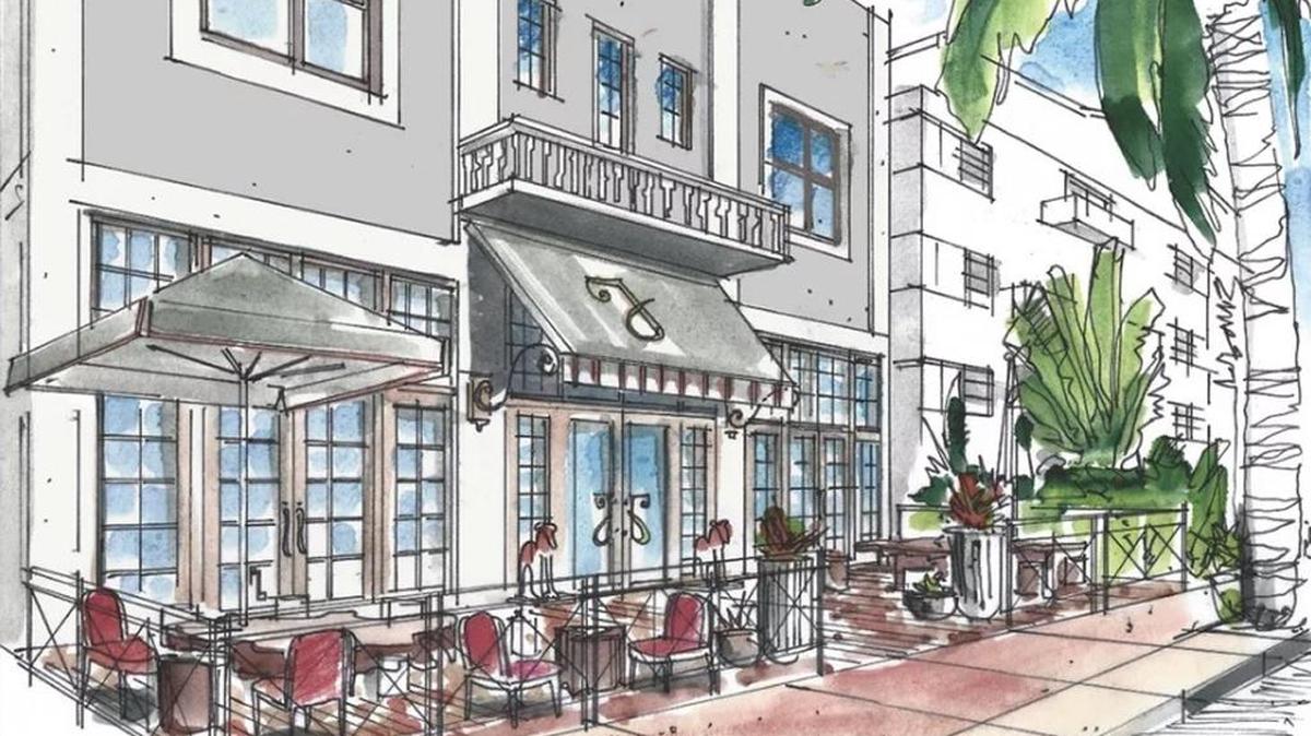 Rendering of The Julia, a new hotel set to open in Miami Beach’s South of Fifth neighborhood in the spring.
