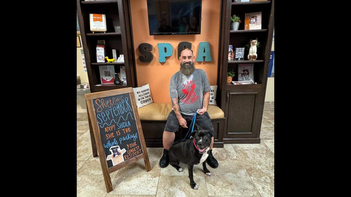 The “sweet” Florida dog was adopted after her new owner fell for her.