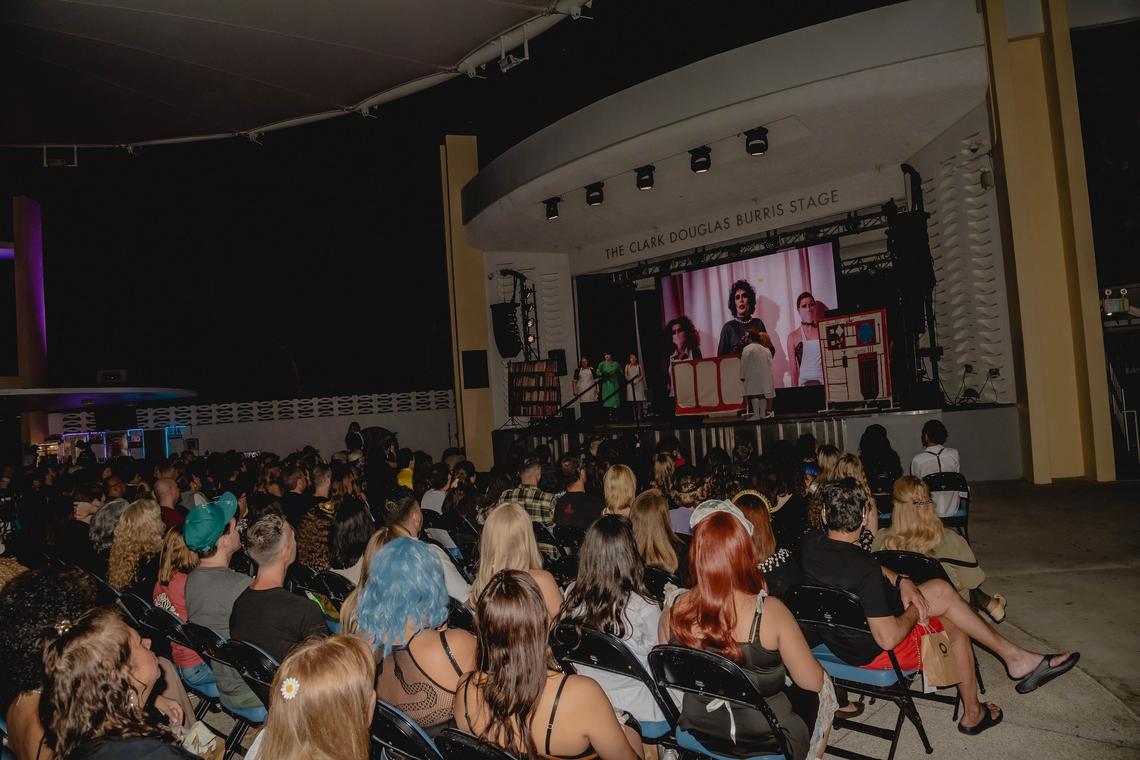 Screening of “The Rocky Horror Picture Show" hosted by O Cinema at Miami Beach Bandshell in 2024.
