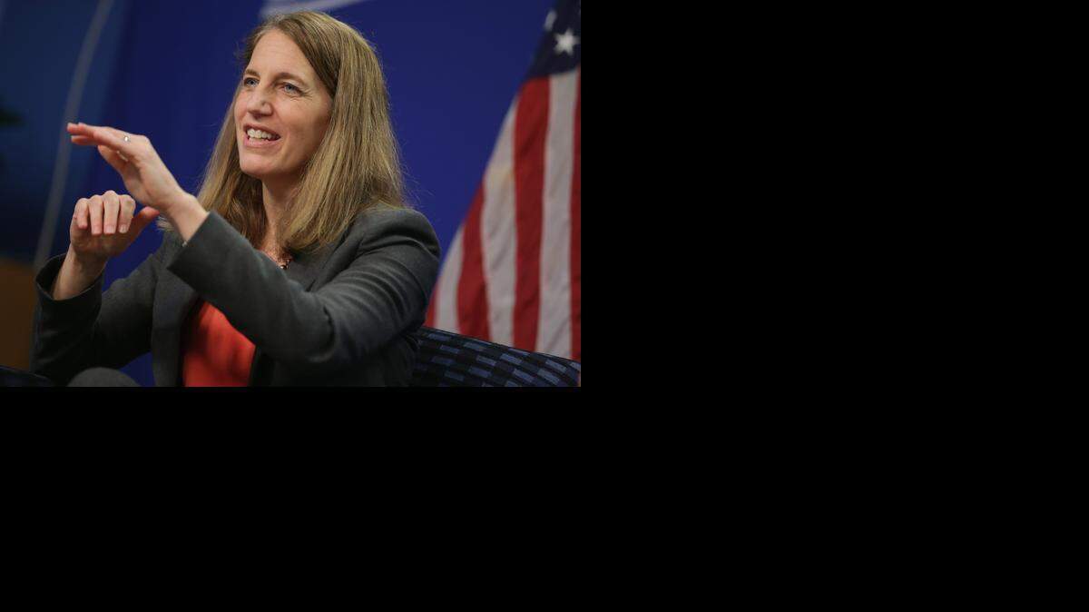 U.S. Health and Human Services Secretary Sylvia Matthews Burwell talks about the upcoming health care exchange enrollment period at the Center for American Progress November 10, 2014, in Washington, DC.
